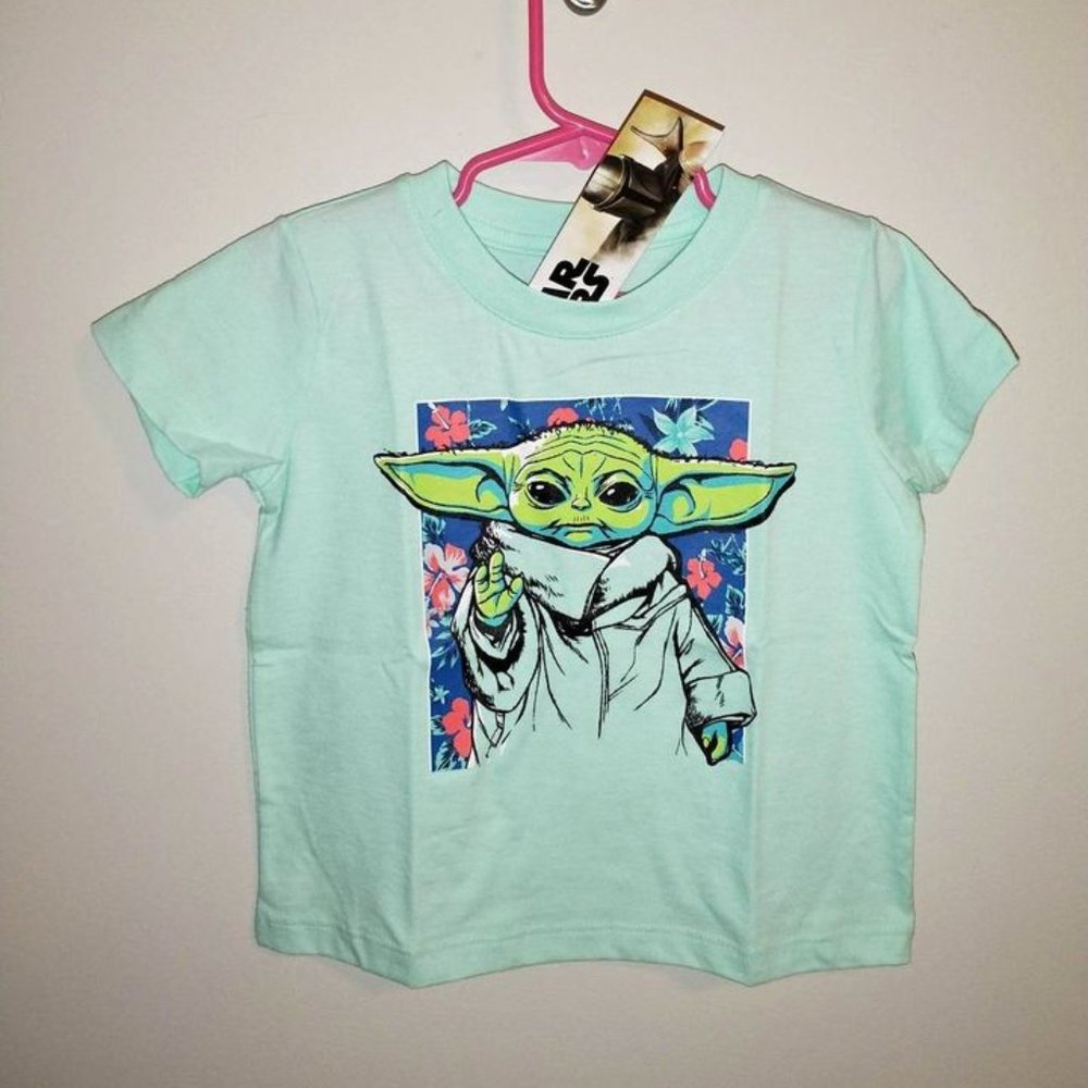 star wars baby toddler boy girl shirt grogu 2T Green k-254